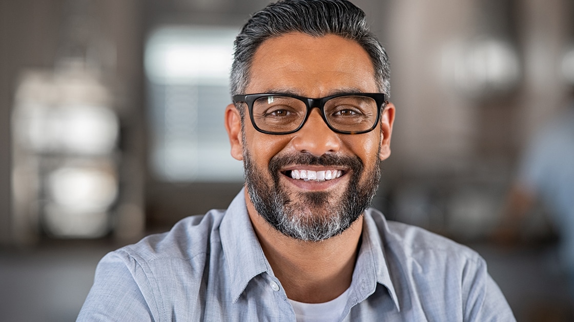 Man showing teeth