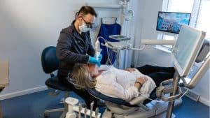 Dental scanner in use